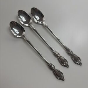 Oneida Distinction Deluxe RAPHAEL Stainless 7 1/2" Iced Tea Spoons Set of 3